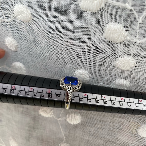 vintage sapphire ring stamp 925 size 7.5 - Picture 7 of 7